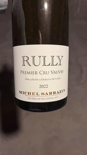 Burgundi Rully Premier Cru Michel Sarrazin Premier Cru Vauvry 2022