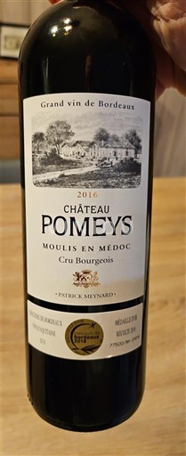 Bordeaux Moulis-en-Médoc Cru Bourgeois Château Pomeys 2016