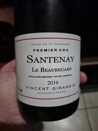 Borgoña Santenay Premier Cru Vincent Girardin Le Beauregard 2016