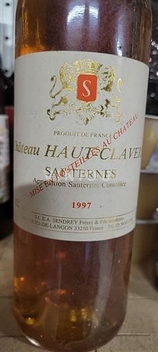Bordeaux Sauternes Château Haute Claverie 1997