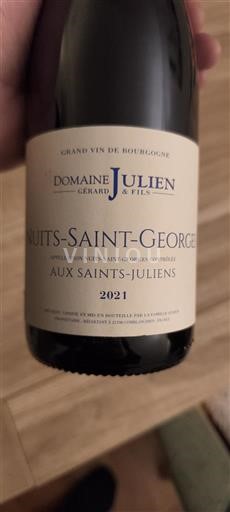 Burgundsko Nuits-saint-georges Domaine Gérard Julien & Fils Aux Saints-Juliens 2021