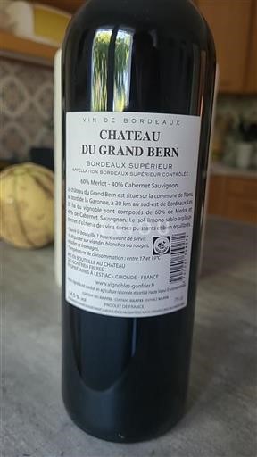 Bordeaux Bordeaux Supérieur Château Grand Bern 2018