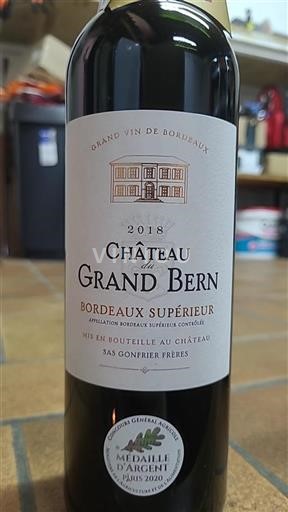 Bordeaux Bordeaux Supérieur Château Grand Bern 2018