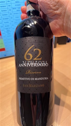 Apulien Primitivo di Manduria San Marzano 62 Anniversario Riserva 2019