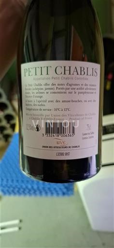 Bourgondië Petit-Chablis Union des Viticulteurs de Chablis Niet-geïntegreerd