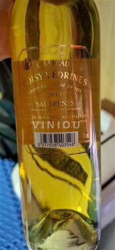Bordeaux Sauternes Grand Cru Château Doisy-Védrines 2018