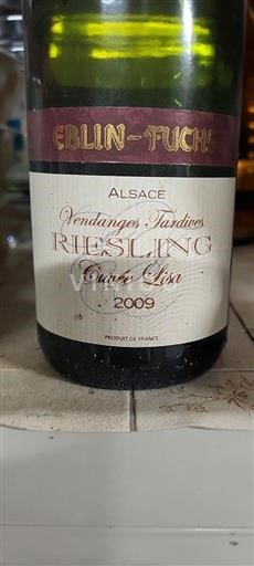 Alsace Riesling Vendanges Tardives Eblin-Fuchs Lisa 2009