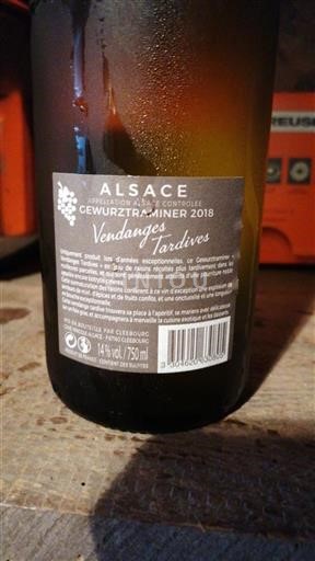 Alsace Vendanges Tardives Cleebourg Vendanges Tardives 2018