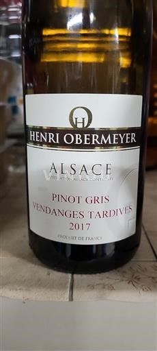 Alsasko Rulandské šedé Vendanges Tardives Henri Obermeyer Vendanges Tardives 2017
