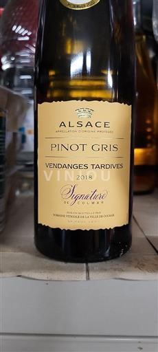 Alsasko Rulandské šedé Vendanges Tardives Domaine Viticole de la Ville de Colmar Signature 2018