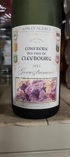 Alzacija Gewürztraminer Confrérie des Vins de Cleebourg Gewurztraminer 2015