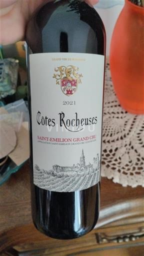 Vin Rouge sec Côtes Rocheuses 2021 France Bordeaux Saint-Émilion Grand Cru AOC Grand Cru