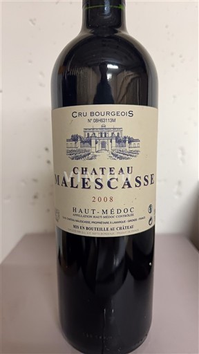 Bordeaux Haut-Médoc Cru Bourgeois Château Malescasse 2008