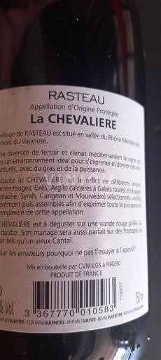 Vale do Ródano Rasteau La Chevaliere Não Sazonado