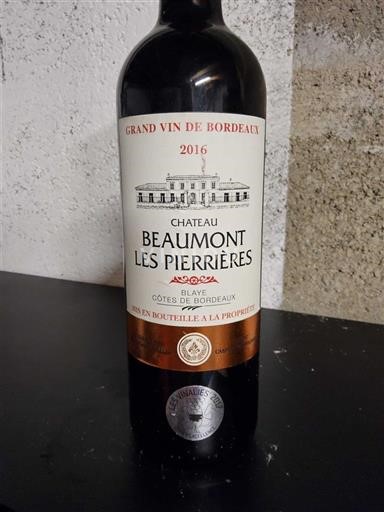 Bordo Blaje-kote-de-Bordo Château Beaumont Les Pierrières 2016