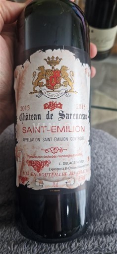 Bordeaux Saint-Émilion Château Sarenceau 2015