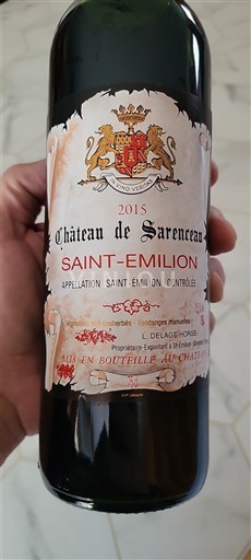 Bordeaux Saint-Émilion Château Sarenceau 2015