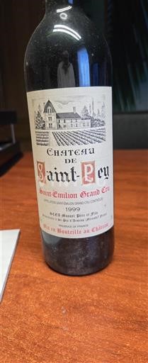 Bordeaux Saint-Émilion Grand Cru Grand Cru Château Saint-Pey 1999