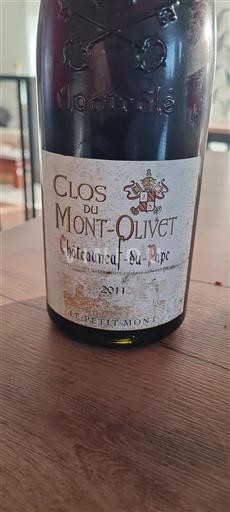 Rhônen laakso Châteauneuf-du-Pape Clos du Mont-Olivet Le Petit Mont 2011