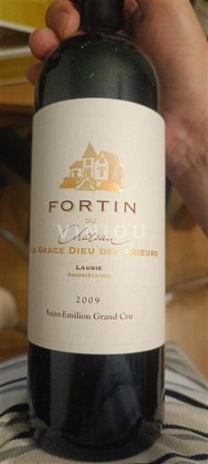 Bordeaux Saint-Émilion Grand Cru La Grace Dieu des Prieurs Fortin 2009