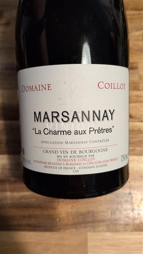 Burgundy Marsannay Domaine Coillot La Charme aux Prêtres 2022