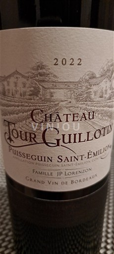 Bordeaux Puisseguin-saint-émilion Château Tour Guillotin 2022