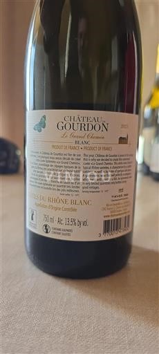 Vin Blanc sec Le Grand Chemin Château Gourdon 2023 France Vallée du Rhône Côtes-du-rhône AOC