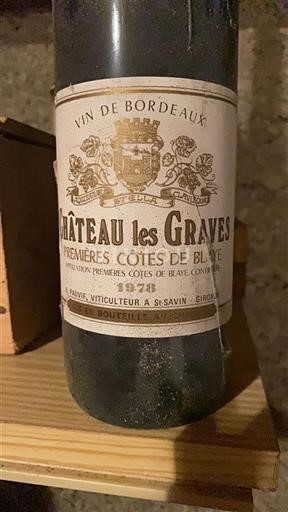 Bordeaux Ospecificerad Château Les Graves 1978