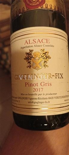 Alsazia Grand Cru Ginglinger-Fix 2017