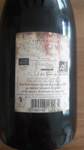 Languedoc Pic Saint-Loup Rambier Aîné et ses Enfants L'Entre Coeur 2014