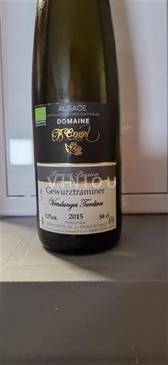 Elsass Gewürztraminer Vendanges Tardives Domaine F. Engel Terre et Passion 2015