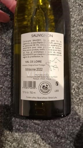 Dolina Loare Christophe Baudry & Jean-Martin Dutour Sauvignon 2022
