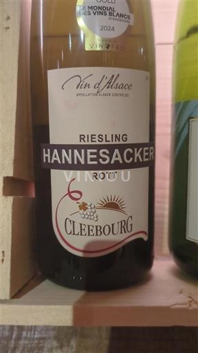 Vin Blanc sec Hannesacker Rott Cleebourg 2024 France Alsace Vin de France Grand Cru