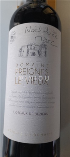 Languedoc and Roussillon Coteaux de Béziers Domaine Preignes le Vieux Réserve du Domaine 2021