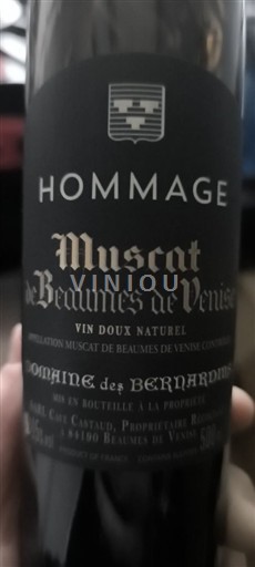 Rhône Valley Muscat de Beaumes de Venise Domaine Des Bernardins Hommage Non-Vintage