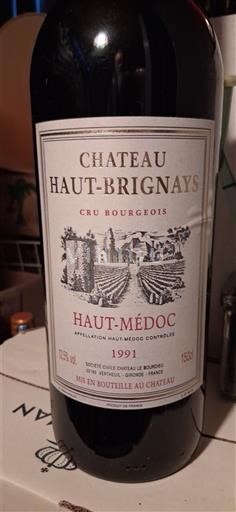 Vin Rouge sec Château Haut-Brignays 1991 Frankrike Bordeaux Haut-Médoc AOC Cru Bourgeois