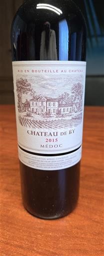 Vin Rouge sec Château By 2015 France Bordeaux Médoc AOC