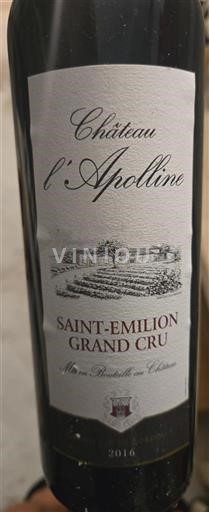 Burdeos Saint-Émilion Grand Cru Château L'Apolline 2016