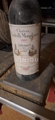 Bordéus Graves Château Ponteil Monplaisir 1981