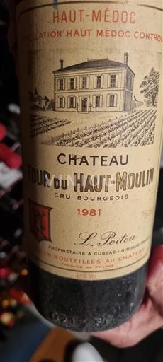 Bordeaux Haut-Médoc Cru Bourgeois Château Tour du Haut-Moulin 1981