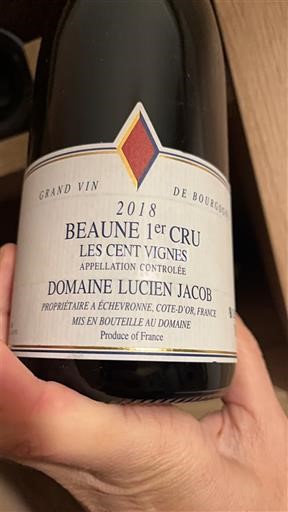 Bourgogne Không được chỉ định Premier Cru Domaine Lucien Jacob Les Cent Vignes 2018