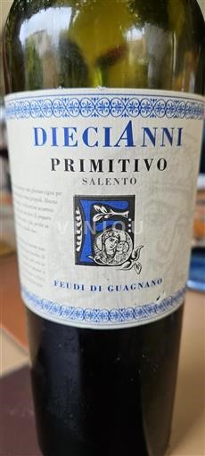 Apulia Susumaniello Salento Feudi di Guagnano Diecianni 2016