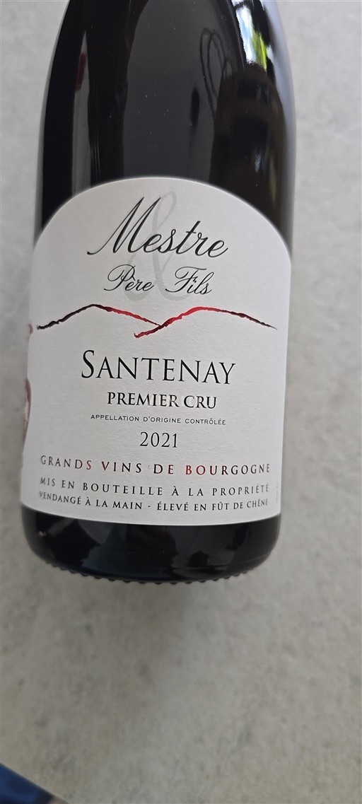 Borgonha Santenay Premier Cru Mestre Père & Fils 2021