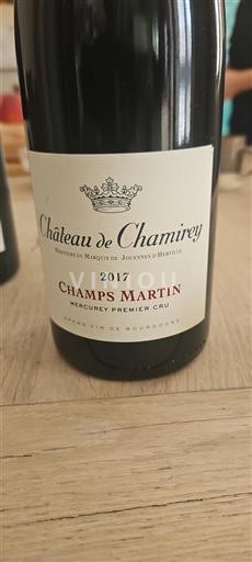 Bourgogne Mercurey Premier Cru Château Chamirey Champs Martin 2017