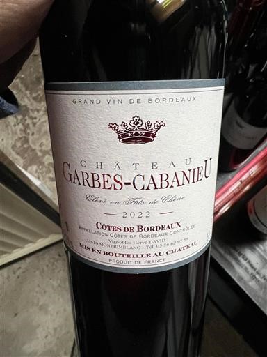 Bordeaux Côtes-de-Bordeaux Château Garbes-Cabanieu 2022