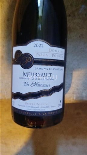 Bourgogne Meursault Domaine Pascal Pouhin En Marcause 2022