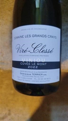 Burgundija Viré-clessé Grand Cru Domaine Les Grands Crays Le Mont 2022