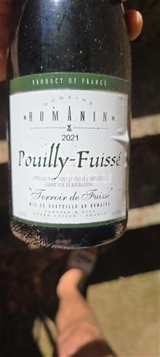 Burgundija Pouilly-fuissé Domaine Romanin Terroir de Fuissé 2021