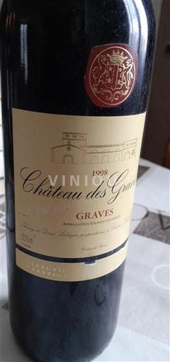 Bordéus Graves Château Des Graviers 1998