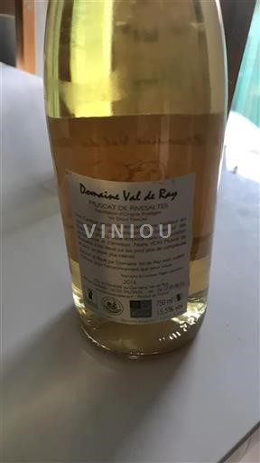 Vin Blanc liquoreux Domaine Val de Ray 2016 France Roussillon Muscat de Rivesaltes AOC